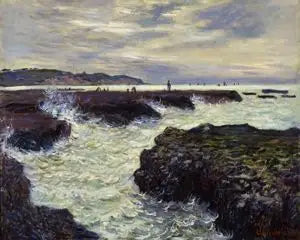 As Rochas em Pourville, maré baixa. - Claude Monet