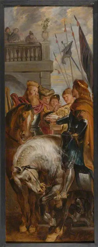 Os reis Clotaire e Dagoberto disputam-se com um arauto - Peter Paul Rubens