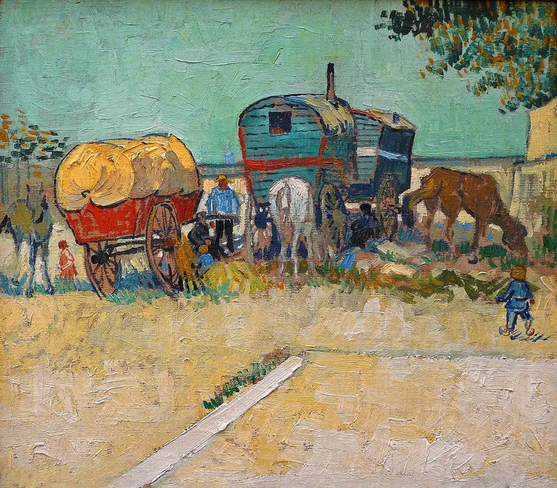As Carroças, acampamento de ciganos nos arredores de Arles - Vincent van Gogh