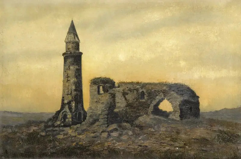 As ruínas do túmulo do Khan e do pequeno minarete na Bulgária - Ivan Chichkine