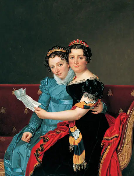 Les sœurs Zénaïde et Charlotte Bonaparte - Jacques-Louis David image 1 reproduction de peinture à l’huile