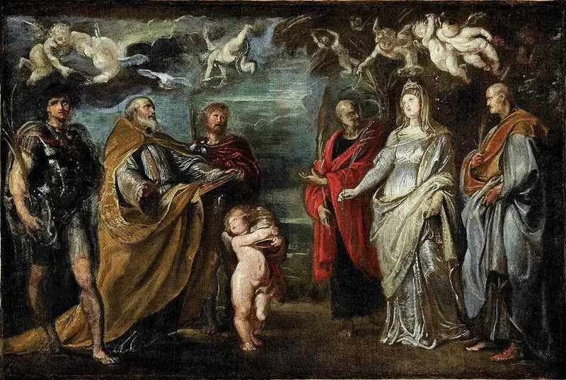 Os santos Maure, Gregório, Papianus, Nereu, Domitila e Aquiles - Peter Paul Rubens