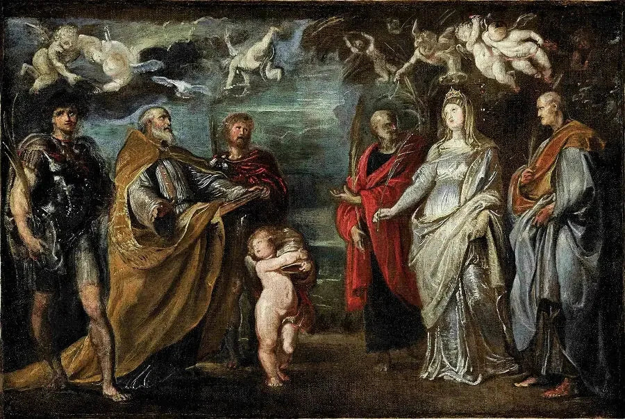 Os santos Maure, Gregório, Papianus, Nereu, Domitila e Aquiles - Peter Paul Rubens