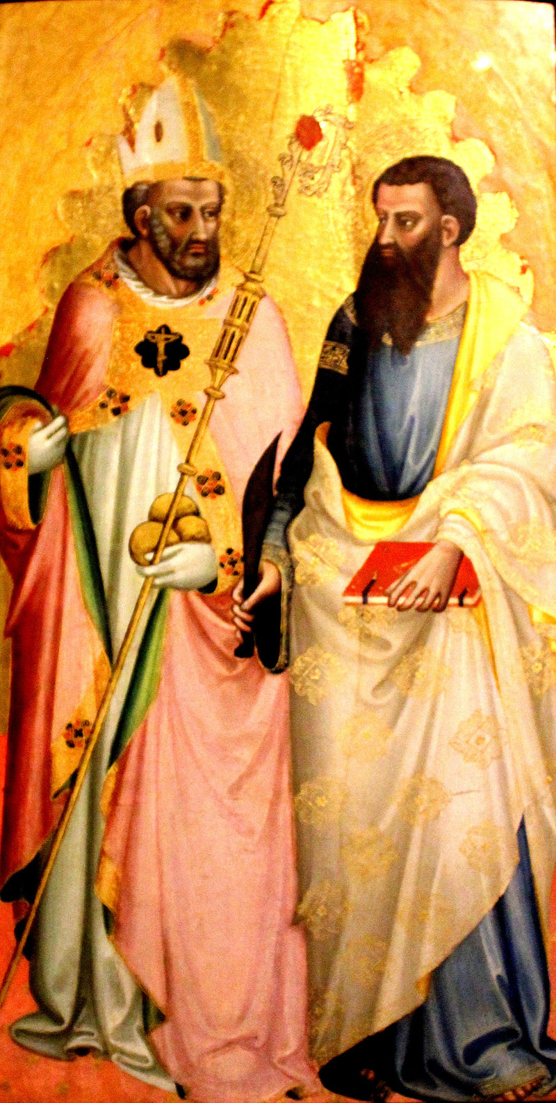 Os santos Nicolau e Bartolomeu - Bicci di Lorenzo