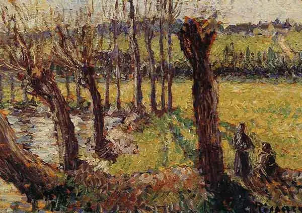 Os Salgueiros no Inverno, Eragny - Camille Pissarro