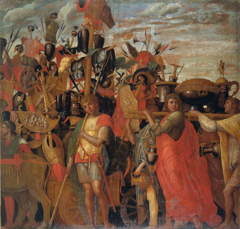 Os Triunfos de César: 3. Os portadores de troféus e lingotes - Andrea Mantegna