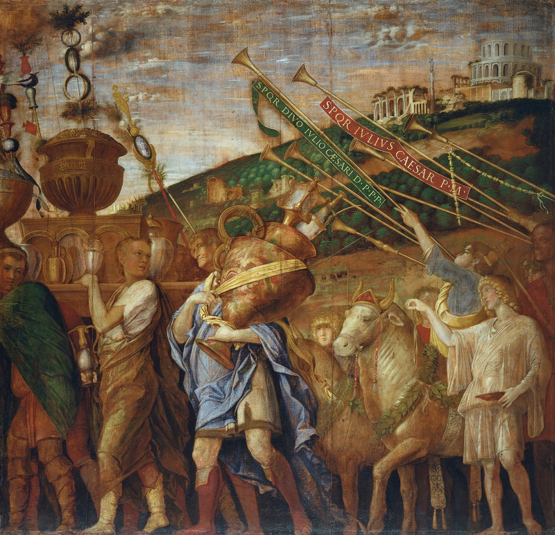 Os Triunfos de César: 4. Os Portadores de Vaso - Andrea Mantegna