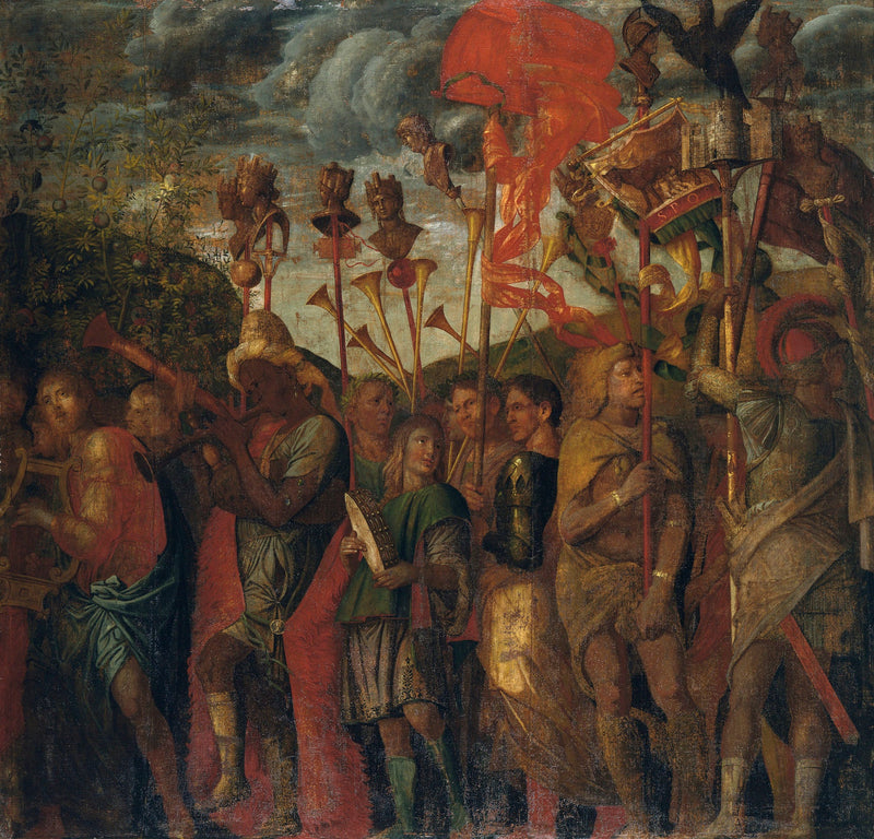 Os Triunfos de César: 8. Os Músicos - Andrea Mantegna