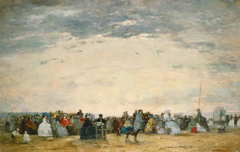 Os veranistas na praia em Trouville - Eugène Boudin