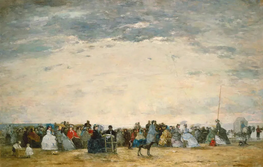 Os veranistas na praia em Trouville - Eugène Boudin