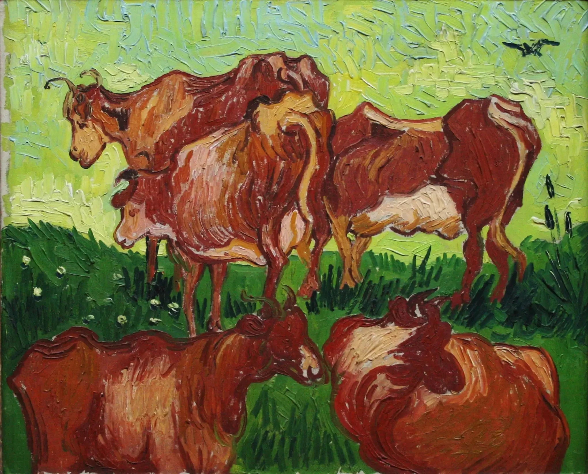 Les Vaches - Vincent van Gogh image 1 reproduction de peinture à l’huile