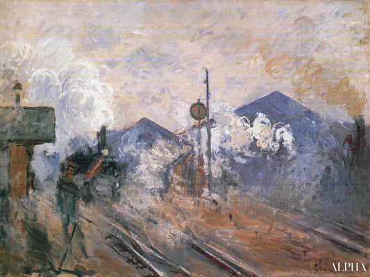 Les Voies à la sortie de la gare Saint-Lazare - Claude Monet - Reproductions de tableaux et peintures haut de gamme