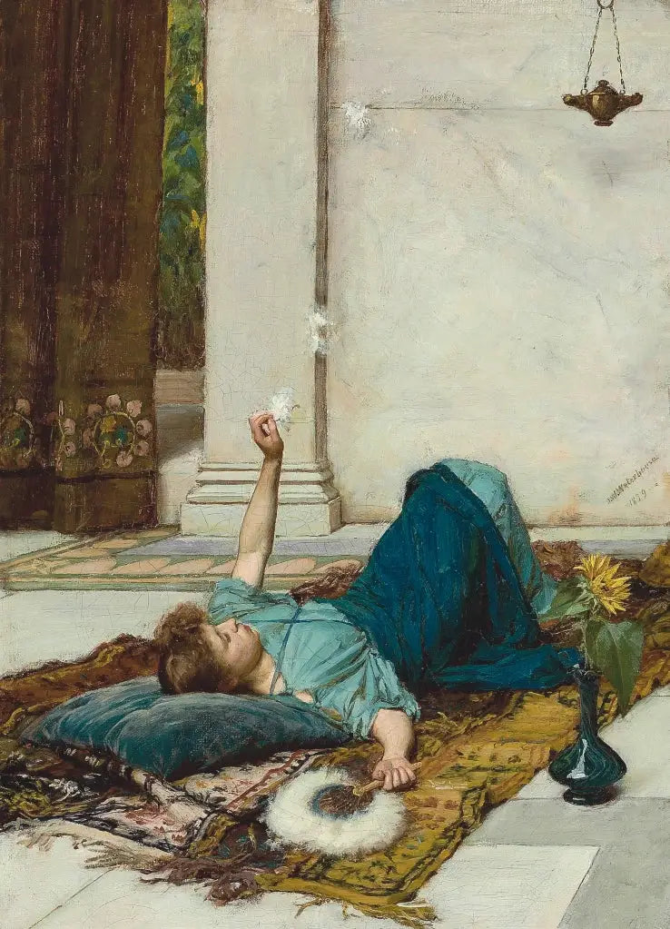 O leque de penas brancas - John William Waterhouse
