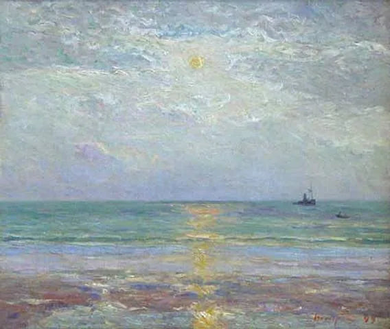 Lever de Lune au crépuscule - Maxime Maufra image 1 copie peinte à la main à l’huile