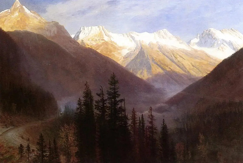 Pôr do sol na Estação Glaciar - Albert Bierstadt