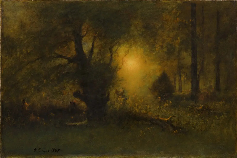 Pôr do sol na floresta - George Inness