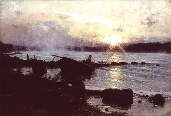 Pôr do sol sobre o Dvina Ocidental - Ilya Repin