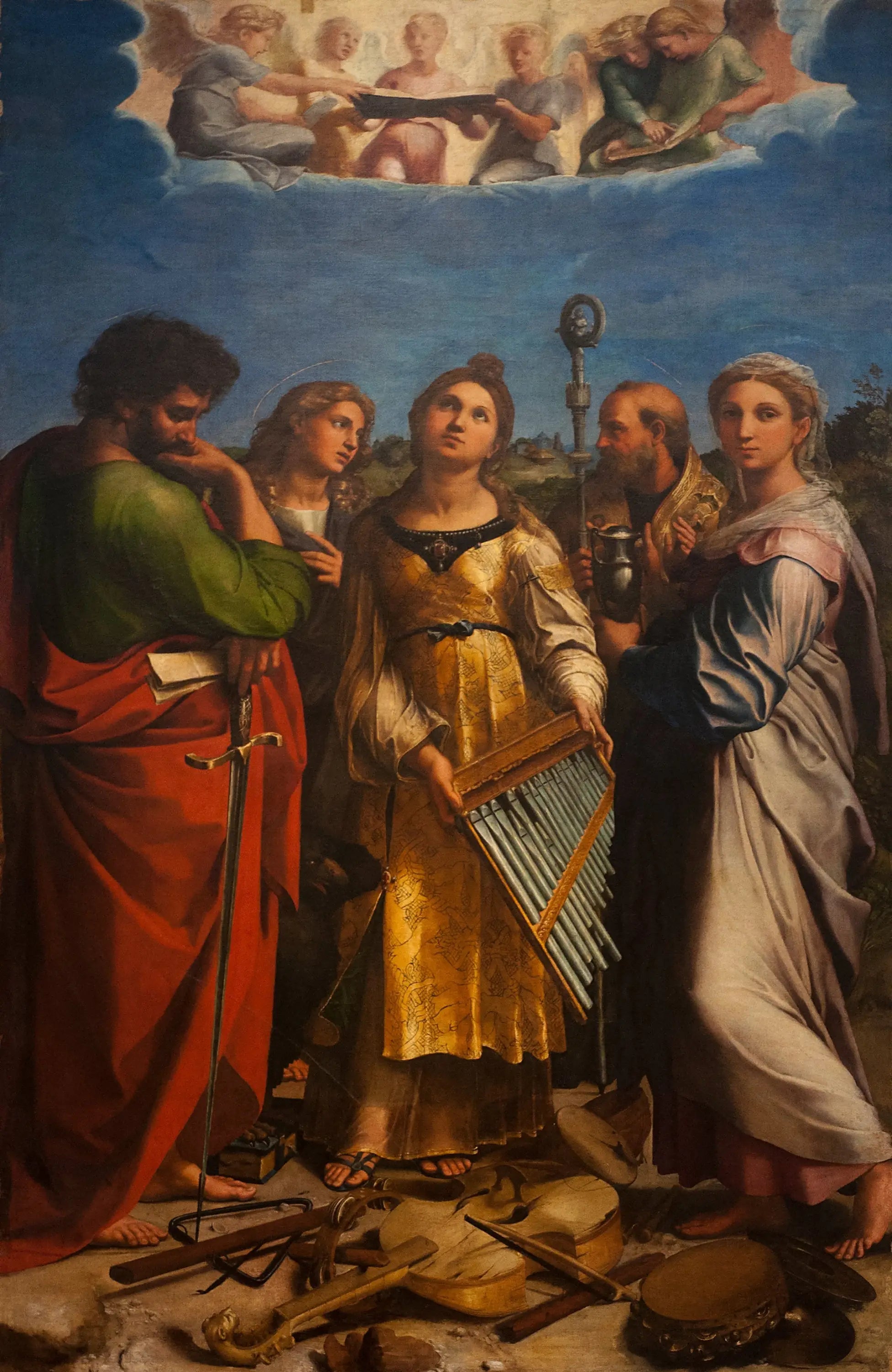 Reproduction du tableau « L'Extase de sainte Cécile - Raphaël Sanzio » par Alpha Reproduction en peinture à l’huile