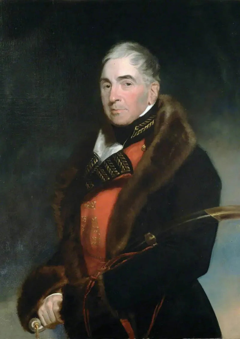 General de divisão (mais tarde general) Thomas Graham (1748–1843), barão Lynedoch, vestindo um casaco forrado de pele por cima do uniforme de oficial-general - Thomas Lawrence