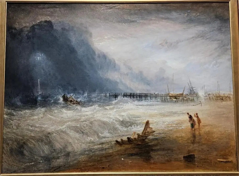 Bote de Salvação e Aparelho Manby Indo em Direção a um Navio Encalhado Fazendo o Sinal (Luzes Azuis) de Socorro - J. M. W. Turner