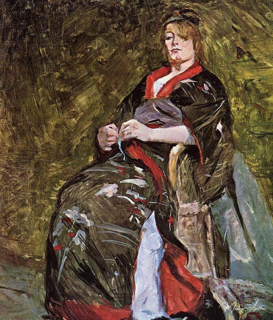 Lily Grenier dans un kimono - Toulouse Lautrec - Reproductions de tableaux et peintures haut de gamme