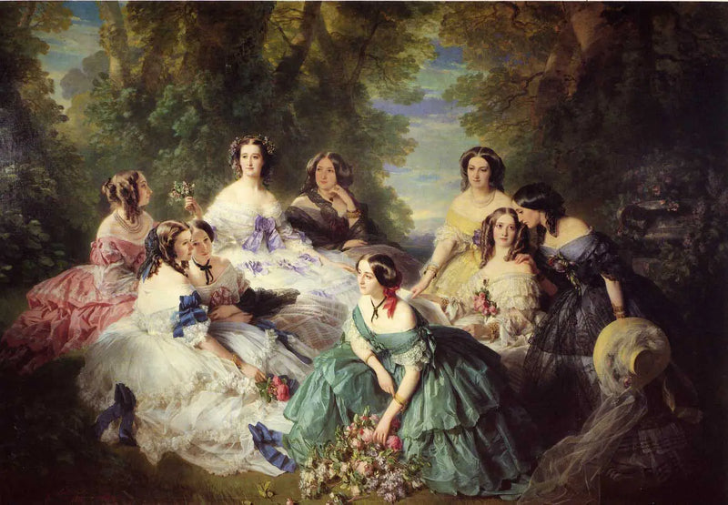 A Imperatriz Eugénie cercada por suas damas de honra - Franz Xaver Winterhalter