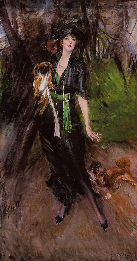 Lina Bilitis, com dois pékines - Giovanni Boldini