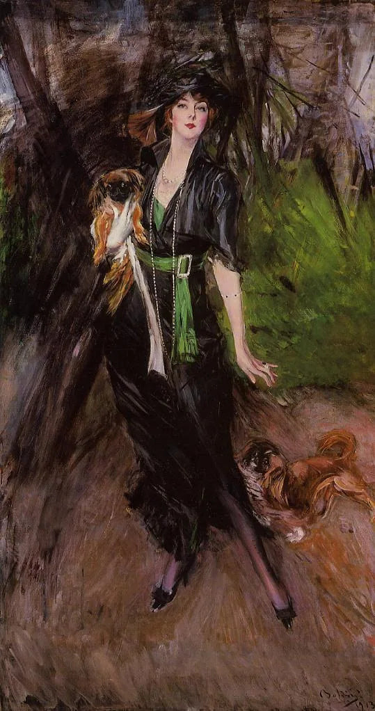 Lina Bilitis, com dois pékines - Giovanni Boldini