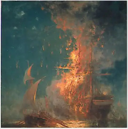O incêndio do «Filadélfia» - Edward Moran