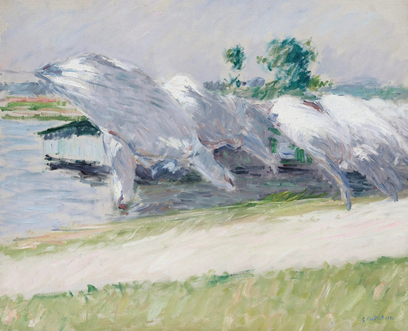 Toalha de secagem, Petit Gennevilliers - Gustave Caillebotte