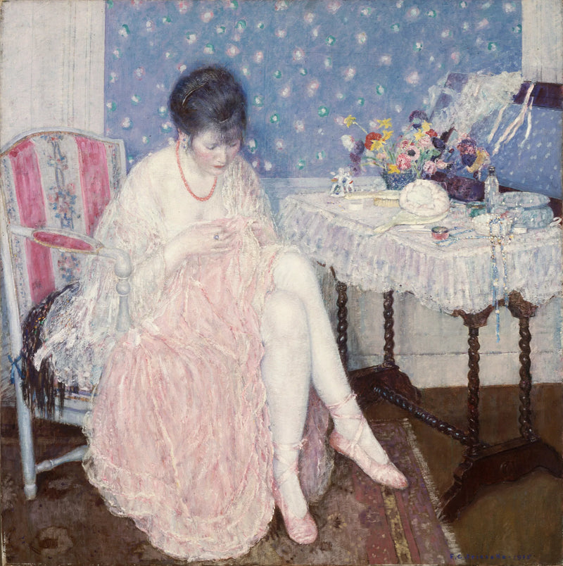 Lingerie rasgada - Frederick Carl Frieseke