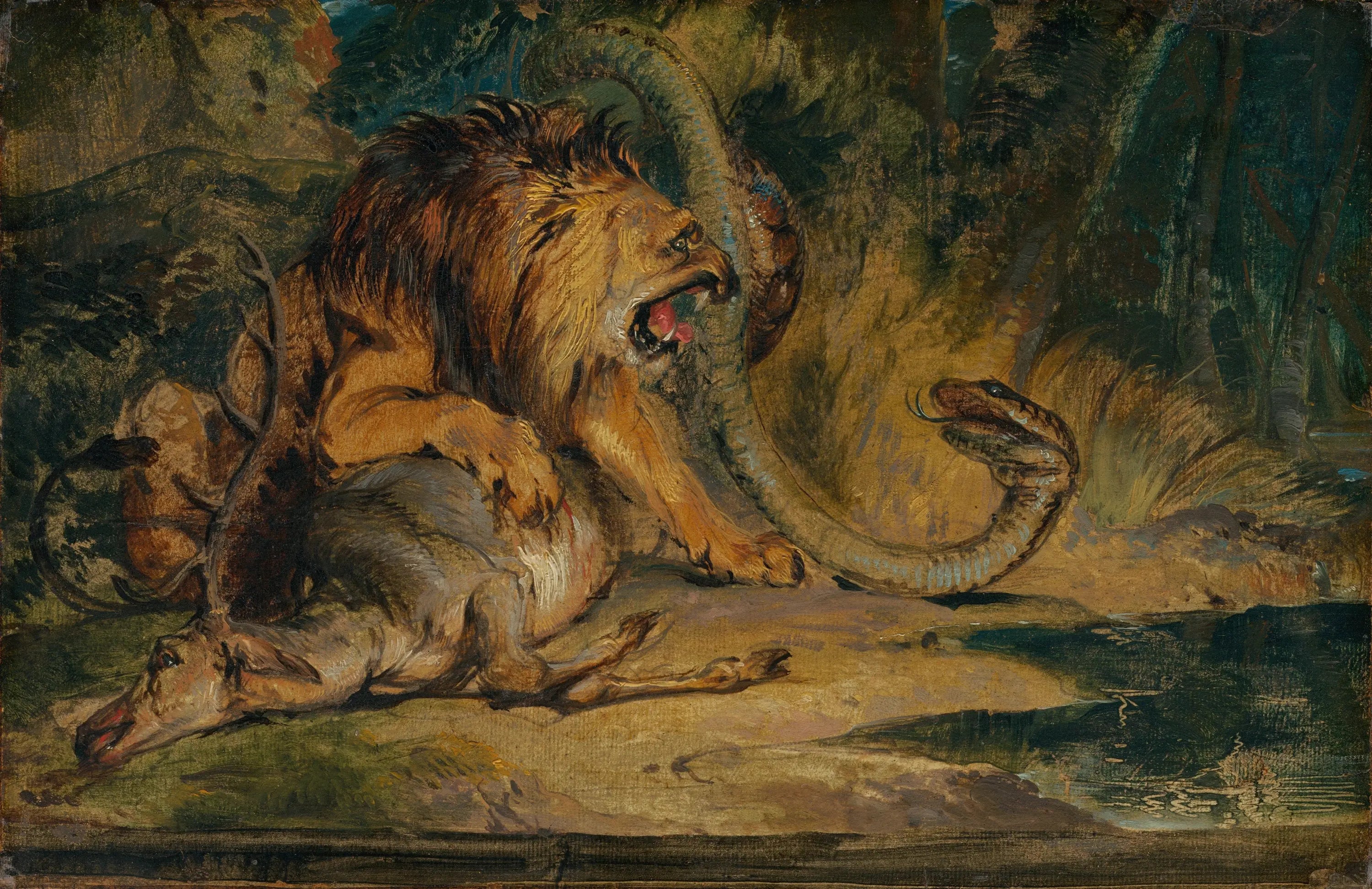 Lion défendant sa proie - Edwin Henry Landseer - Alpha Reproduction