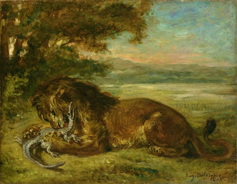 Leão e jacaré - Eugène Delacroix