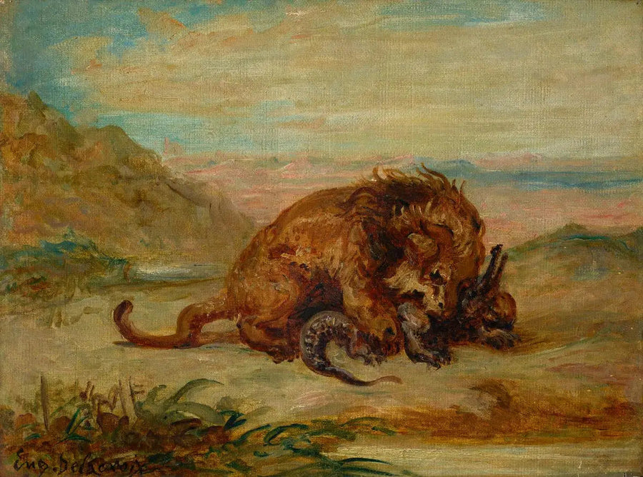 Leão e Crocodilo - Eugène Delacroix