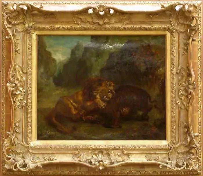 Leão e Javali - Eugène Delacroix