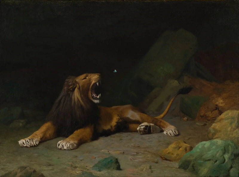 Leão tentando pegar uma borboleta - Jean-Léon Gérôme