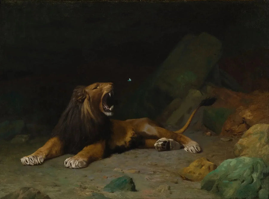 Leão tentando pegar uma borboleta - Jean-Léon Gérôme