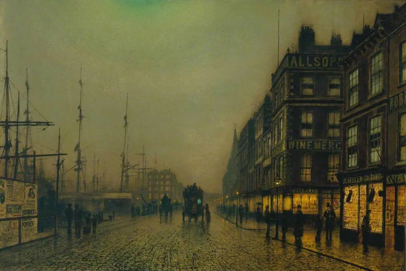 Liverpool Quay ao luar - John Atkinson Grimshaw