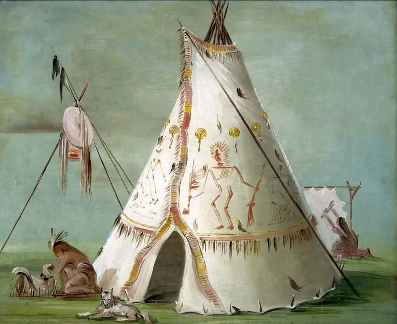 Loge dos Corvos das Vinte e Cinco Peles de Búfalo - George Catlin