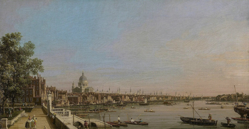 Londres e o Tamisa vistos do terraço do Somerset House, em direção à catedral de São Paulo - Canaletto