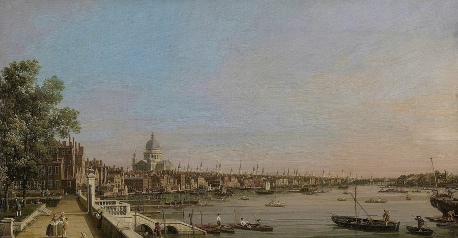 Londres e o Tamisa vistos do terraço do Somerset House, em direção à catedral de São Paulo - Canaletto