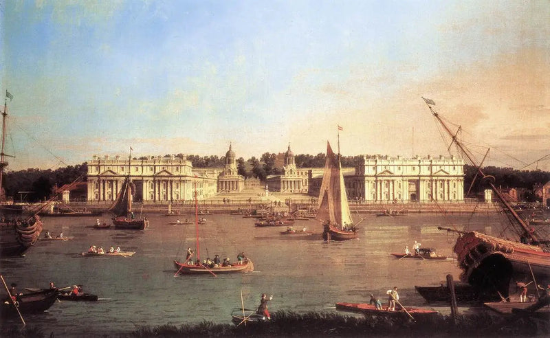 Londres: o hospital de Greenwich a partir da margem norte do Tamisa - Canaletto