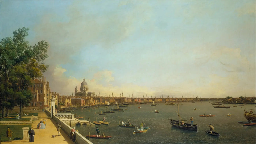 Londres: o Tamisa do Somerset House Terrace em direção à City - Canaletto