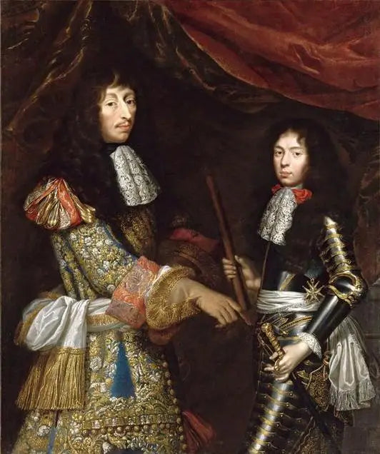 Louis II de Bourbon Condé e seu filho Henri-Jules, duque de Enghien - Pierre Mignard