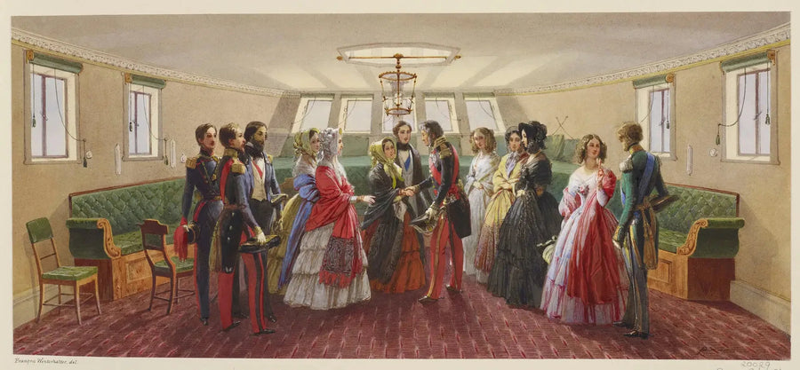 Louis-Philippe se despedindo da rainha Victoria a bordo do iate real - Franz Xaver Winterhalter