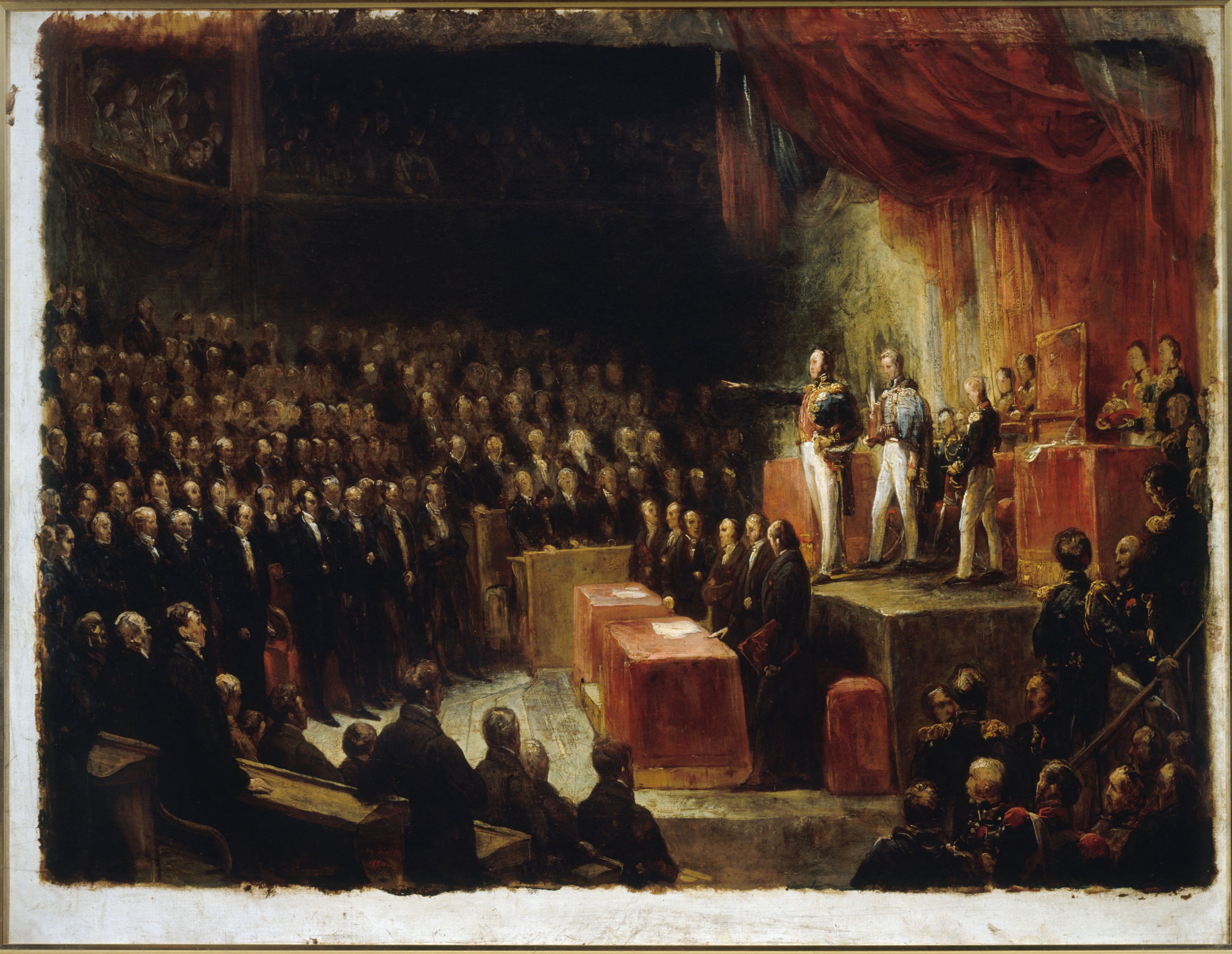 Louis-Philippe prêtant serment devant les chambres, le 9 août 1830 - Ary Scheffer image 1 reproduction de peinture à l’huile