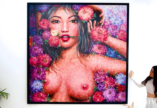 Love in Bloom – Kesorn | 200 x 200 cm Reproductions de tableaux à la peinture à l’huile