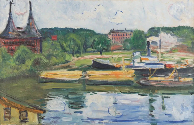 Lübeck com a Holstentor - Edvard Munch