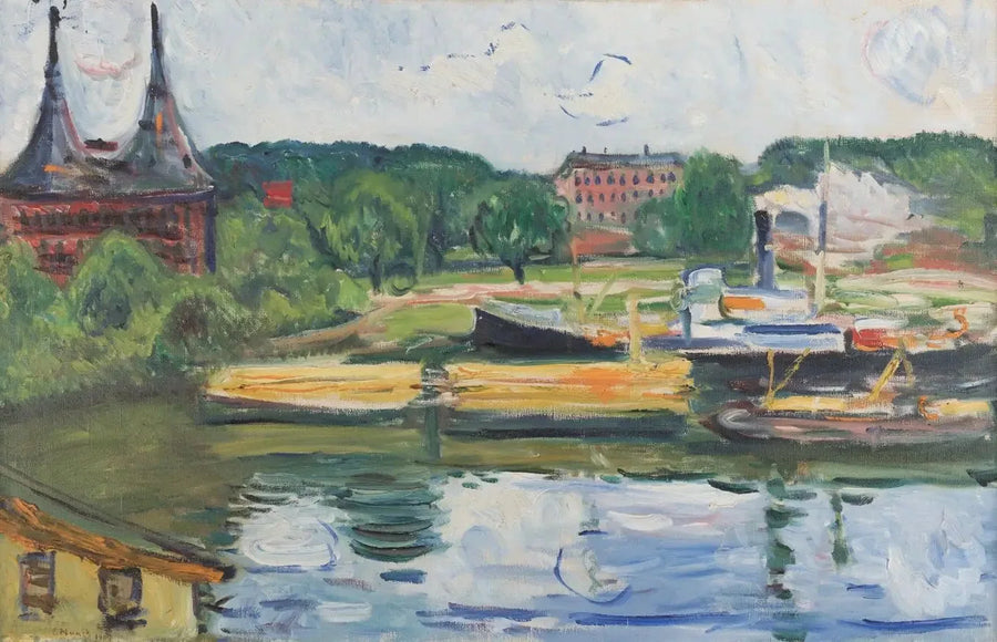 Lübeck com a Holstentor - Edvard Munch