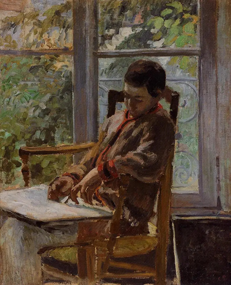 Lucien Pissarro em um interior - Camille Pissarro